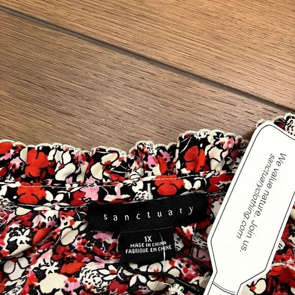 Sanctuary NWT Sheer Flower Power Blouse Size 1X - Picture 5 of 10